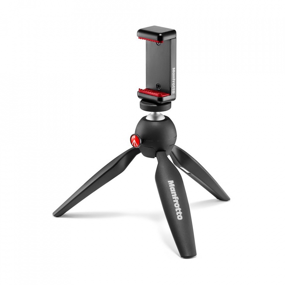 MANFROTTO stativ MKPIXICLMII-BK Tripod with Smartphone Clamp (Black)