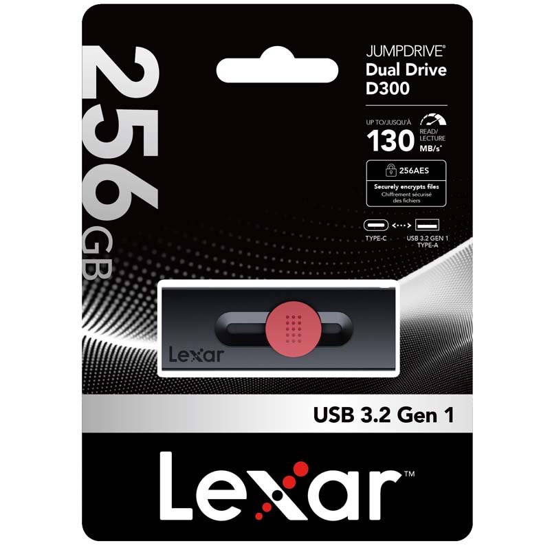 LEXAR memorija USB JumpDrive D300 256GB OTG Dual Type-C and Type-A (USB 3.2)